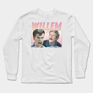 Willem Dafoe / Retro Aesthetic Original Fan Art Design Long Sleeve T-Shirt